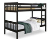 Miko Bunk Bed with Ladder & Guard Rail for Kids, Espresso - Twin/Twin