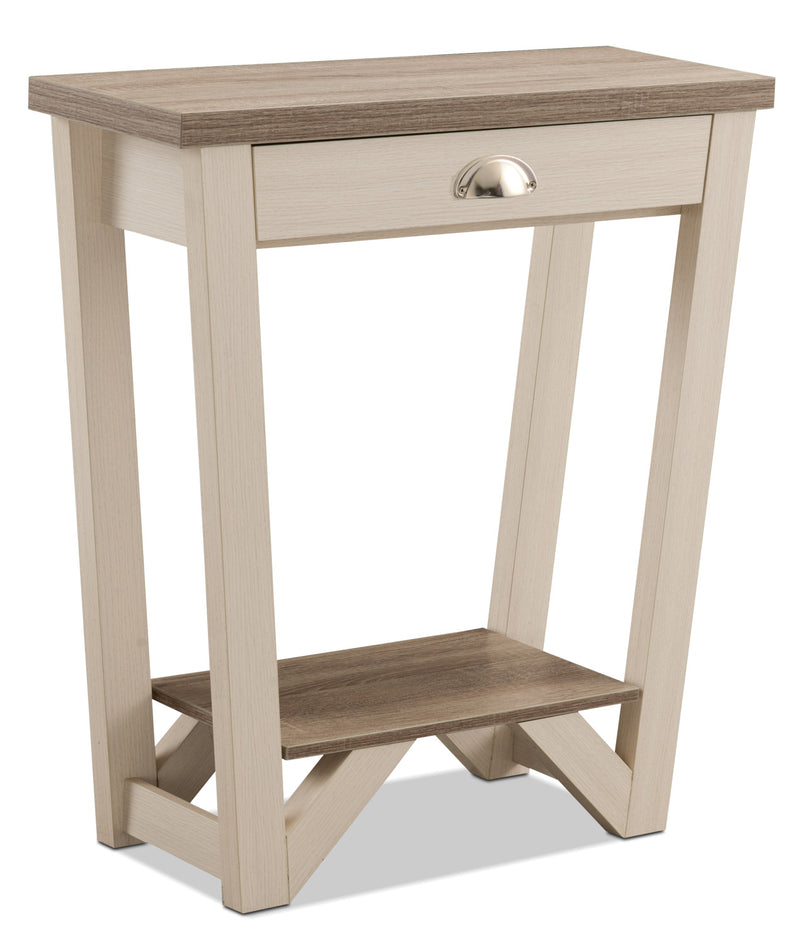 Arika Console Table – Ivory - Contemporary style Hall Table in White Wood