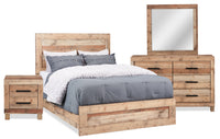 Mojave 6pc Bedroom Set with Bed, Dresser, Mirror & Nightstand, Rustic, Brown - Full Size 