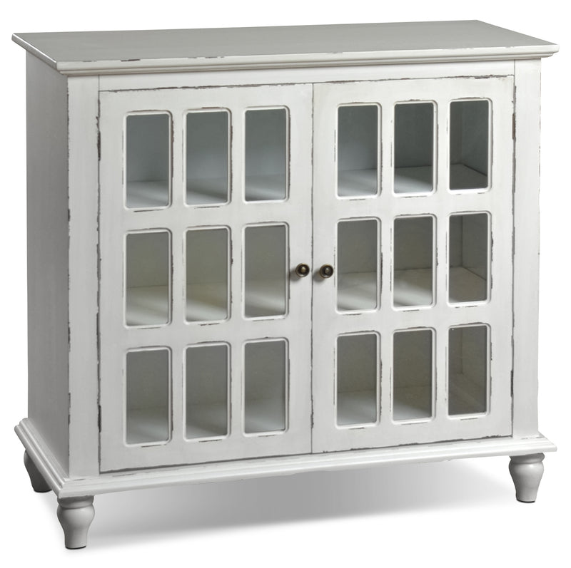 Bray Accent Cabinet - Antique Ivory - Country style Accent Cabinet in Ivory Wood