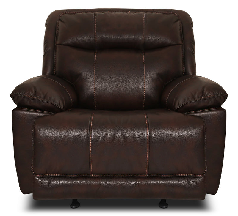 Matt Leather-Look Fabric Reclining Chair – Walnut - Contemporary style Chair in Walnut