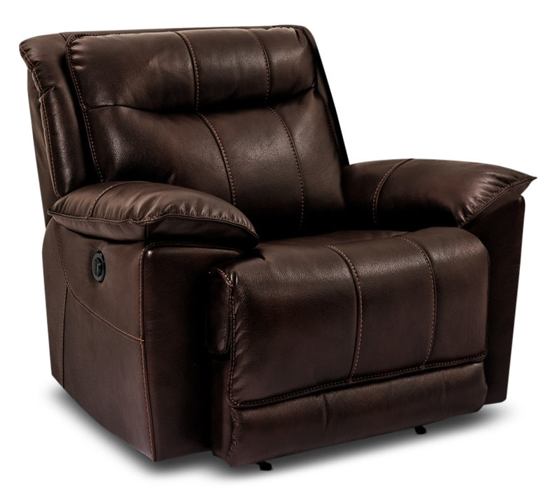 Matt Leather-Look Fabric Power Reclining Chair – Walnut - Contemporary style Chair in Walnut