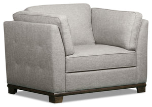 Oakdale Linen-Look Fabric Chair - Light Grey