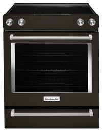 KitchenAid 6.4 Cu. Ft. Electric Range with AquaLift® and Self-Clean - Black Stainless Steel with Pri… 