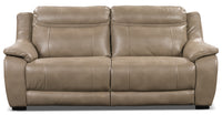 Novo Leather-Look Fabric Sofa - Taupe