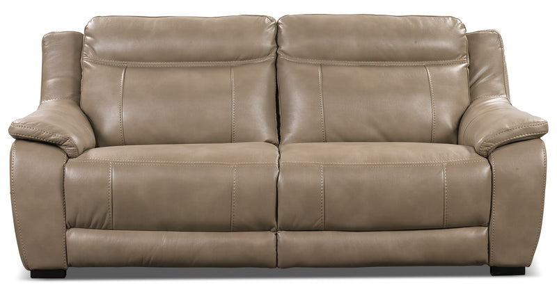 Novo Leather-Look Fabric Sofa – Taupe - Modern style Sofa in Taupe