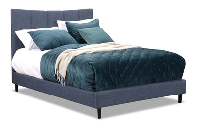 Paseo Platform Full Bed - Navy - Contemporary style Bed in Navy Plywood