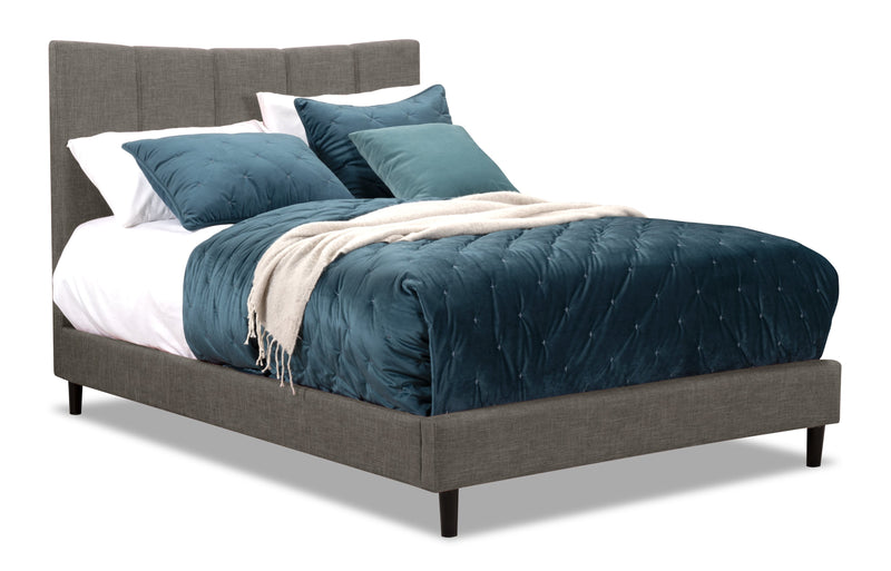Paseo Platform Full Bed - Grey - Contemporary style Bed in Grey Plywood