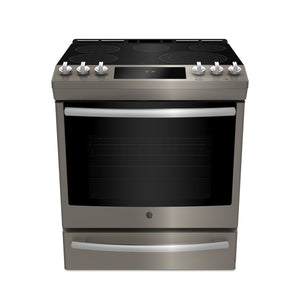 Profile 5.3 Cu. Ft. Slide-In Range with 450 Degree Baking Drawer and True European Convection - Slate - PCS940EMES