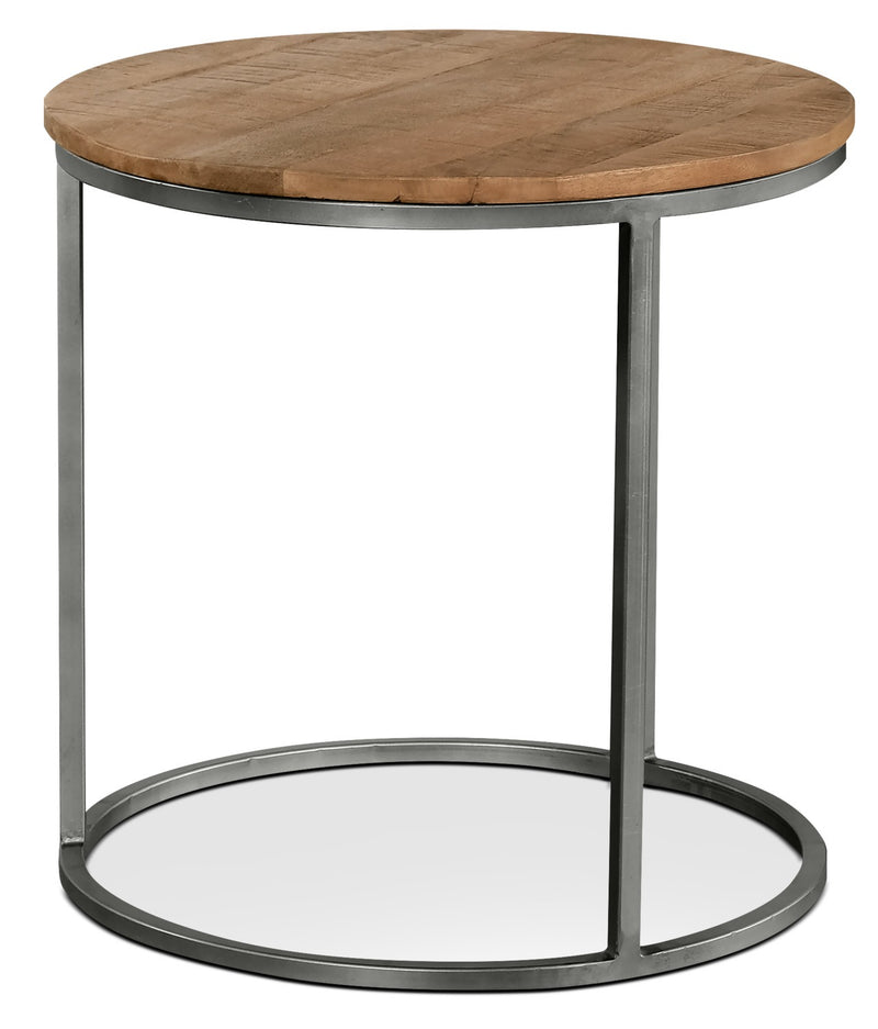 Veranasi End Table - Industrial style End Table in Brown Metal and Wood