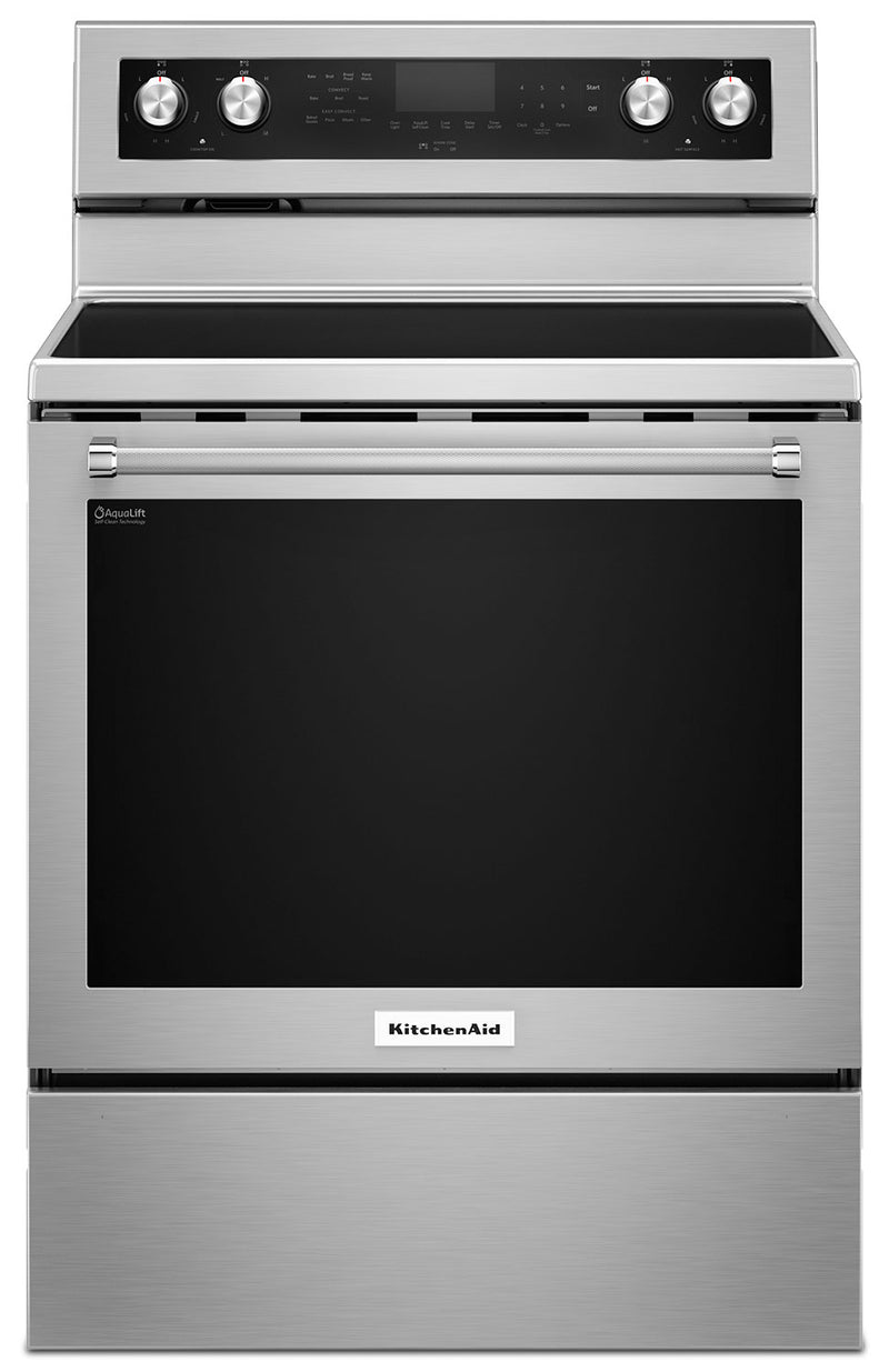 KitchenAid 6.4 Cu Ft. Five-Element Electric Convection Range - Stainless Steel - Electric Range in Stainless Steel