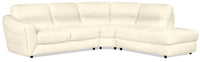 Romeo 3-Piece Genuine Leather Right-Facing Sectional - Beige 