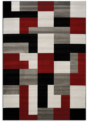 Platinum Red and Grey Area Rug – 5' x 8'