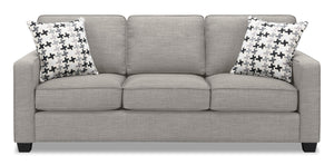 Sawyer Linen-Look Fabric Sofa - Light Grey