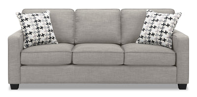 Sawyer Linen-Look Fabric Sofa - Light Grey 