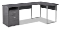 Pollie Reversible L-Shaped Desk - Grey  