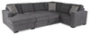 Legend 3-Piece Left-Facing Chenille Sleeper Sectional Sofa - Pepper