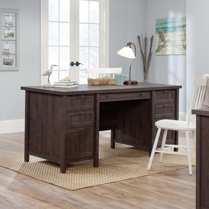 Retta Executive Office Desk - Coffee Oak 