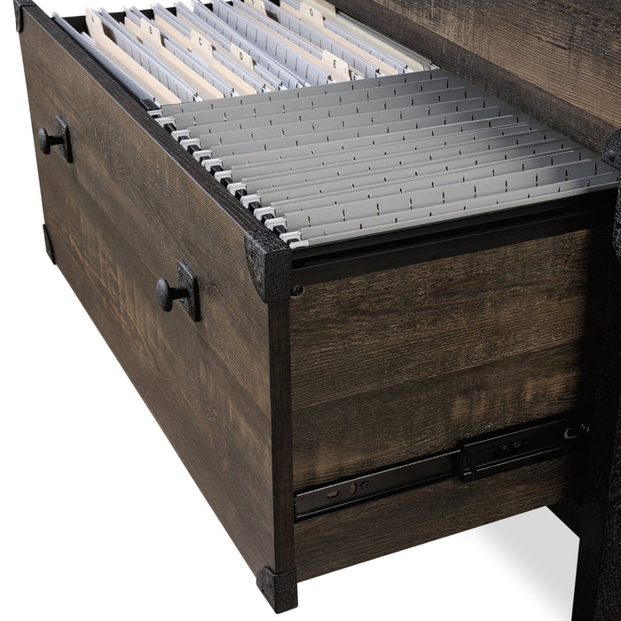 Lewis Lateral Filing Cabinet - Carbon Oak 