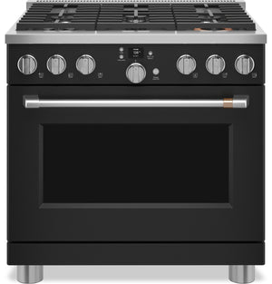 Cafe 5.7 Cu. Ft. Smart Dual Fuel Range with True European Convection and Self Clean Racks - Matte Black - C2Y366P3TD1