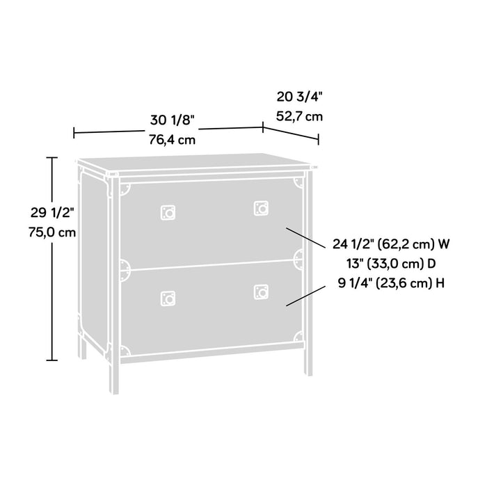 Lewis Lateral Filing Cabinet - Carbon Oak 