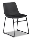 Cole Dining Chair with Vegan Leather Fabric, Metal - Black