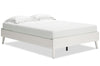 Mavi Platform Bed, Mid-Century Modern, White - Full Size