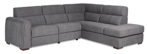 Portia 3-Piece Right-Facing Sectional with Power Recliner - Grey