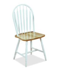 Hana Dining Chair, Wood, Slat-Back - Two Tone White & Natural 