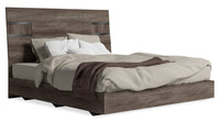 Gino Panel Italian Bed, Modern, Brown - Queen Size 