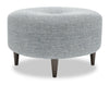 Made in Canada Customizable Sofa Lab The Curve 31\" Linen-Look Fabric Ottoman - Luna Pewter Grey