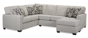 Verona 2-Piece Brushed Linen-Look Fabric Right-Facing Sectional - Beige