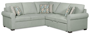 Scott Living Haven 2-Piece Right-Facing Chenille Fabric Sleeper Sectional - Seafoam Blue