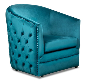 Lynn Velvet Accent Chair - Blue