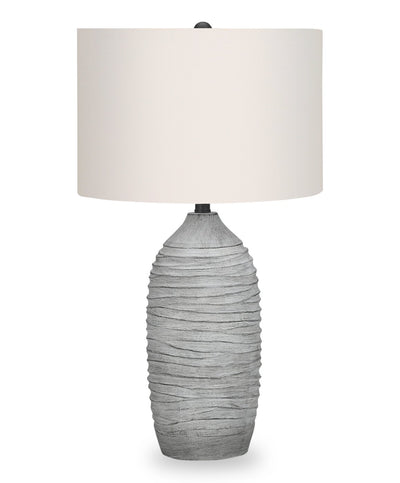27" Grey Textured Resin Table Lamp|Lampe de table de 27 po en résine texturée grise