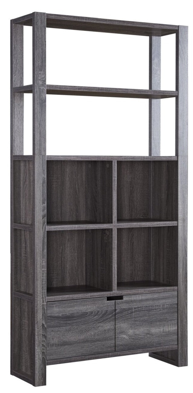 75” Bookcase - Grey  - Contemporary style Bookcase in Grey Medium Density Fibreboard (MDF)
