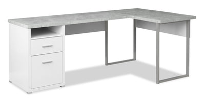Pollie Reversible L-Shaped Desk - White  