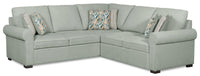 Scott Living Haven 2-Piece Right-Facing Chenille Fabric Sectional - Seafoam Blue 