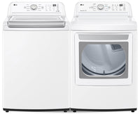 LG 5.6 Cu. Ft. Top-Load Washer with 4-Way™ Agitator and 7.3 Cu. Ft. Electric Dryer 