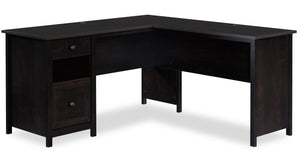 Cayla L-Shaped Desk - Estate Black 