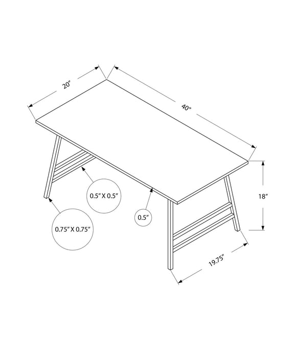 Atlas 40\" Modern Coffee Table - Taupe Top with Black Metal Legs