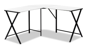 Lidia L-Shaped Corner Desk - White 