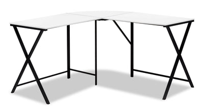 Lidia L-Shaped Corner Desk - White  