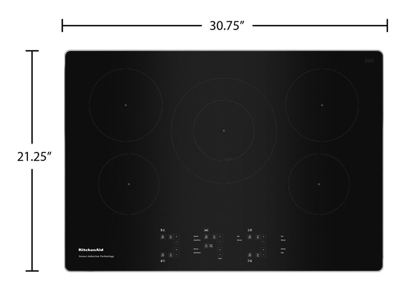 KitchenAid 30\" 5-Element Induction Cooktop - Stainless Steel - KCIG550JSS