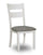 Echo Dining Chair with Linen-Look Fabric, Wood, Ladder-Back - White