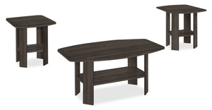 Everest 3-Piece Coffee and Two End Tables Package - Oak