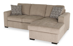 Legend 2-Piece Right-Facing Chenille Sleeper Sectional Sofa - Platinum