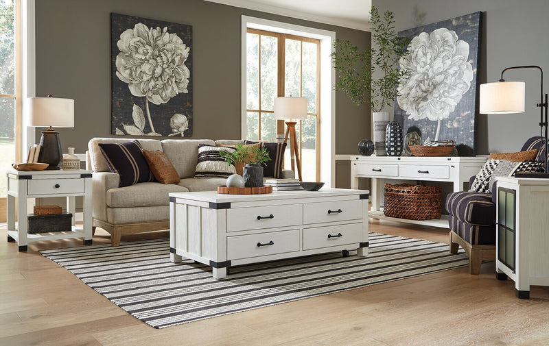 Harper 20\" Modern Glass Door Chairside Table with Storage - White Pine