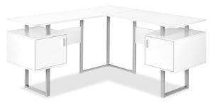 Rafa L-Shaped Desk - White