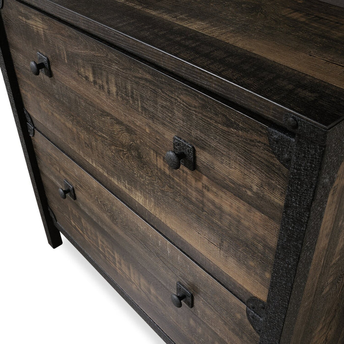 Lewis Lateral Filing Cabinet - Carbon Oak 